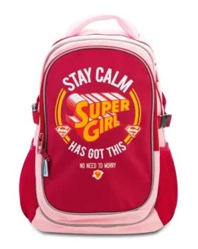 Presco Group Školský batoh s pončom Supergirl - STAY CALM / 46.5x32x17 cm / vhodný od 3. triedy (A-4447)