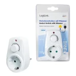 LogiLink zásuvkový adaptér so stmievačom biela / Stmievač / Otočný ovládač / 40-280 W / 230 V (PA0151)