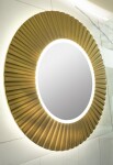 SAPHO - PRIDE STRIP guľaté zrkadlo s LED osvetlením v ráme, priemer 75cm, zlato PD750