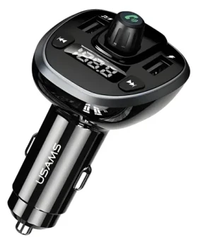 USAMS C21 čierna / FM transmitter do auta / Bluetooth 5.0 / Handsfree / 2x USB 3,4A (CC115GC01)