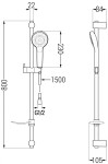 MEXEN/S - Royo DF05 Set umývadlové a vaňové batérie s príslušenstvom, biela 72203DF05-20