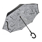 Dáždnik Francúzsko čierny, s potlačou na spodnej strane - Gregorio UNI