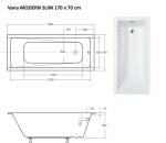 BESCO - Obdĺžniková vaňa MODERN SLIM - Nožičky k vani - S nožičkami, Rozmer vane - 170 × 70 cm VANMOD17SLIM + OLVPINOZ
