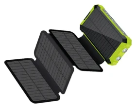 RealPower PB-20000 Solar čierna, zelená / Powerbanka 20000 mAh / Solárny panel / Bezdrôtové nabíjanie 5W (439608)