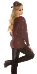 Trendy KouCla glitter bat jumper with lacing Einheitsgroesse