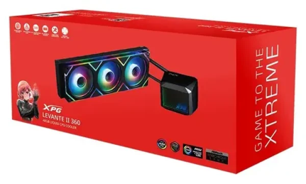 ADATA XPG Levante II 360 čierna / Vodný chladič CPU / 3x 120mm / ARGB / 800-2000 RPM / 29,33 dB (LEVANTEII360-BKCWW)