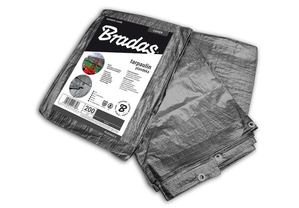 Krycia plachta s okami – PREMIUM 200 g/m² sivá, 3×5 m [15 m²]