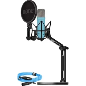 Rode NT1 Signature svetlo modrá / Štúdiová sada / Kondenzátorový mikrofón / XLR kábel / Stolné rameno / Pop filter (BUROINT1BU)