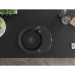 MEXEN/S MEXEN/S - Kevin granitový drez s odkvapkávačom vrátane batérie Telma, čierna/strieborná metalík 6517-73-670200-70-B