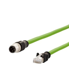 Metz Connect 142M1D15010 M12 sieťové káble, prepojovacie káble CAT 5e SF/FTP 1 m zelená možno použiť pre vlečenie, krytie PUR, odolný proti UV žiareniu 1 ks; 142M1D15010