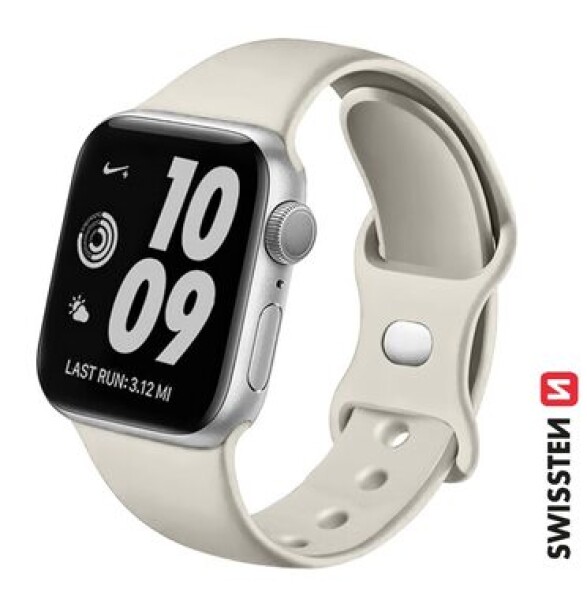 Swissten Silikónový remienok pre Apple Watch 42/44/45/49mm kamenne šedá (46000117)