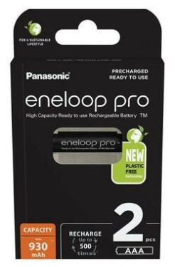 Panasonic Eneloop PRO Nabíjacie batérie AAA 930 mAh 2ks / Ni-MH / blister (BK-4HCDE/2BE)