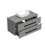 Kúpeľňová skrinka s čiernou úchytkou a krycou doskou SAT Cube Way 100x47,5x46 cm betón mat CUBE46C1003BESAT45 CUBE46C1003BESAT45