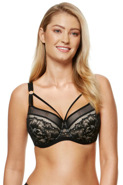 Dámska podprsenka Gwen-B4 Black with beige - Gorteks 90C černá-béžová