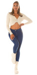 Sexy Highwaist Push-Up Jeans with buttons denimblue 44