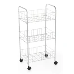 MSV TROLLEY pojazdný regál 3 police chrómovaná oceľ / 68 cm (3700281102796)