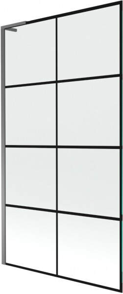 MEXEN/S - Next L vaňová zástena FIX 100 x 150, čierna vzor, grafit metal 895-100-000-03-77-95