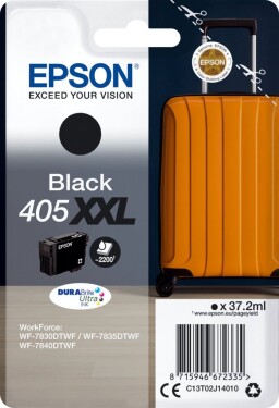Epson Epson 405XXL - 37.2 ml - Grosse XXL - Schwarz - original - Blister mit RF- / akustischem Alarmsignal - Tintenpatrone - fur WorkForce WF-7830DTWF, WF-7835DTWF, WF-7840DTWF