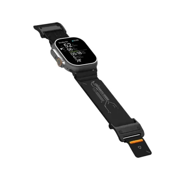 Aulumu A11 Mag Buckle Slim remienok pre Apple Watch, čierna spona, čierny opasok (6975941662171)