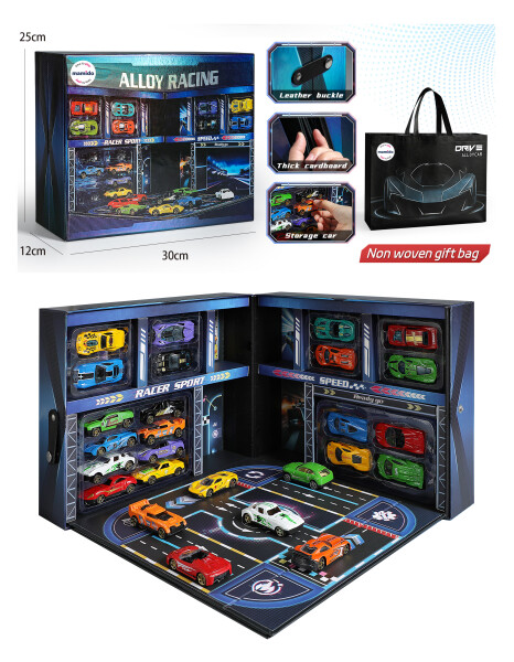 Mamido Mamido Súprava 20 kovových autíčok v boxe s garážou MT1458