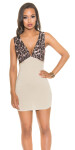 Sexy fineknitted-Party-minidress purplebeige Einheitsgroesse