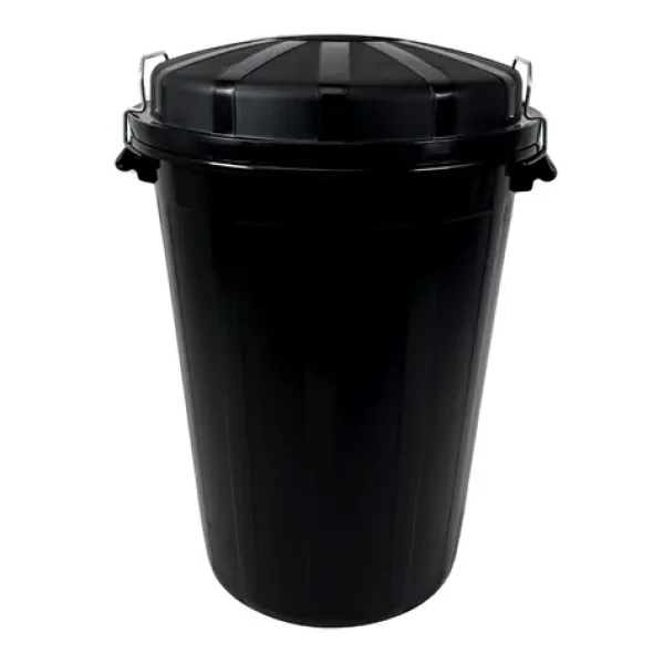 DENOX Odpadkový kôš Industrial 95 l čierna / Bezpečnostné uzatváranie / PE-HD / 2,5 mm stena / -40 až +75 °C