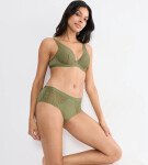 AURA SPOTLIGHT - Maxi nohavičky: vysoký pás a jemné detaily Triumph Olive Gold 40