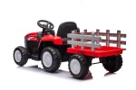Mamido Mamido Detský elektrický traktor s vlečkou Farm 24V 2x45W EVA kolesá červený