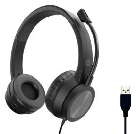 Conceptronic Stereo USB headset čierna / Slúchadlá / S mikrofónom / Potlačenie šumu / USB-A / 32 Ohm / 2 m (POLONA05B)