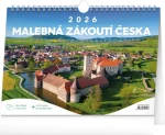 NOTIQUE Stolný kalendár Malebné zákutia Česka 2026 s extra veľkým kalendáriom, 30 x 21 cm (PGS-35701)
