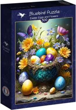 BlueBird Puzzle Veľkonočné vajíčka a kvety /500 dielikov/ od 12 rokov