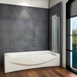 H K - Vaňová zástena S3 CLEAR 100x140cm - trojdielna sklopná, číre sklo SE-S3CLEAR100