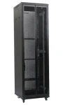 Xtendlan TELCO 42U/800x1000 čierna / Stojanový rozvádzač / 19" / Perforované dvojkrídlové dvere a chrbát (HPER-TELCO-42U-80-BLACK-S)