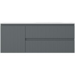 MEXEN/S - Rivel kúpeľňová skrinka 120 cm s umývadlom Vela pravá, 2S, 1D, reliéf, grafit/biela mat 91A23-12047-3-BBFFF66-W23P01