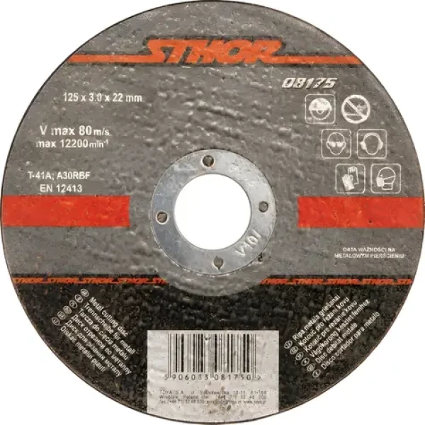 STHOR Rezný kotúč na kov 125x1,0x22 mm / Rezný kotúč / Priemer 125 mm / Hrúbka 1 mm