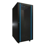 Extralink Rack skriňa 27U čierna / Stojanový rozvádzač / 600 x 800 mm / nosnosť 1000 kg / sklenené dvere (EX.11366)