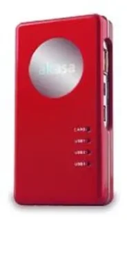 AKASA AK-HC-01RD / externá čítačka kariet Allv1 / USB hub / USB2.0 / červená (AK-HC-01RD)