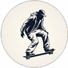 Jedlý papier „skateboardista“, čiernobiely, 19,5 cm - Pictu Hap
