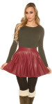 Sexy leather look pleated mini skirt oldpink