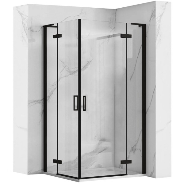 REA/S - Sprchová kabína Hugo Double Black 90x90 KPL-K6601
