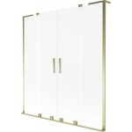 MEXEN/S - Velar L Duo dvojkrídlová posuvná vaňová zástena 140 x 150, dekor, zlatá kartáčovaná 896-140-003-32-55