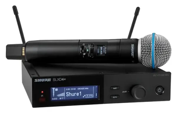 Shure SLXD24+E/B58-G65 / Bezdrôtový mikrofónny systém / Ručný vysielač / Kardioidný / 470-606 MHz / 24-bit (SLXD24+E/B58)