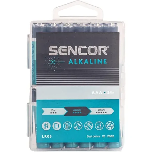 Sencor SBA LR03 24 BOX Alkalická batéria AAA (24ks) (8590669387182)