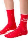 VIANOČNÉ PONOŽKY PRE ŽENY 136 Červená 35-37