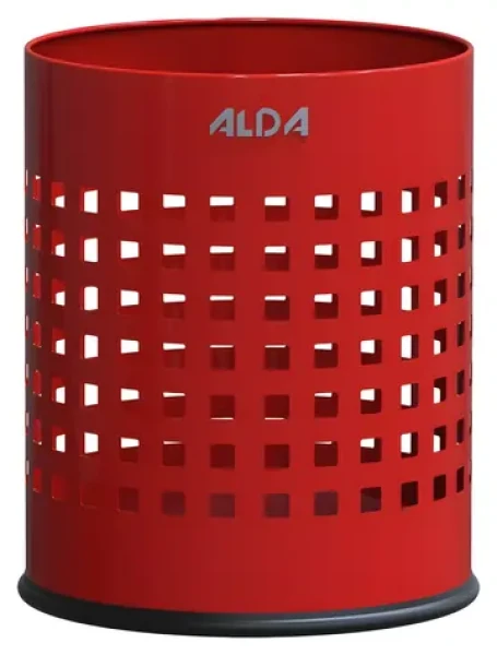 ALDA Officer červená / Odpadkový kôš / 7 l / dierovaný / lakovaná oceľ