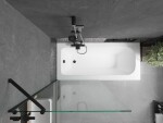 MEXEN/S - Vega obdĺžniková vaňa 180 x 80 cm s panelom + vaňová zástena 90, transparent, čierna 550118080X9509000070