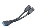 AKASA AK-CBUB09-15BK / interný adaptér USB / 19pin USB 3.0 na 2x USB 3.0 (AK-CBUB09-15BK)