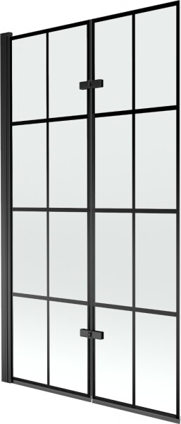 MEXEN - Castor vaňová zástena 2-krídlo 100 x 150, čierna vzor, čierna 892-100-002-70-77