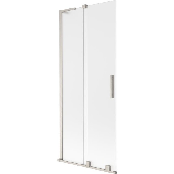 MEXEN/S - Velar L dvojkrídlová posuvná vaňová zástena 80 x 150, dekor, nikel kartáčovaný 896-080-003-31-97