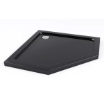 REA/S - Sprchovací kút DIAMOND 80x80 - čierna matná + sprchova vanička Diamond, biela KPL-06900